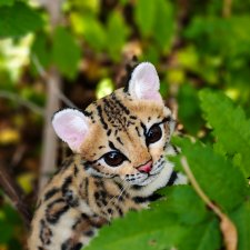Реалистичная игрушка кот. Дикий кот оцелот.