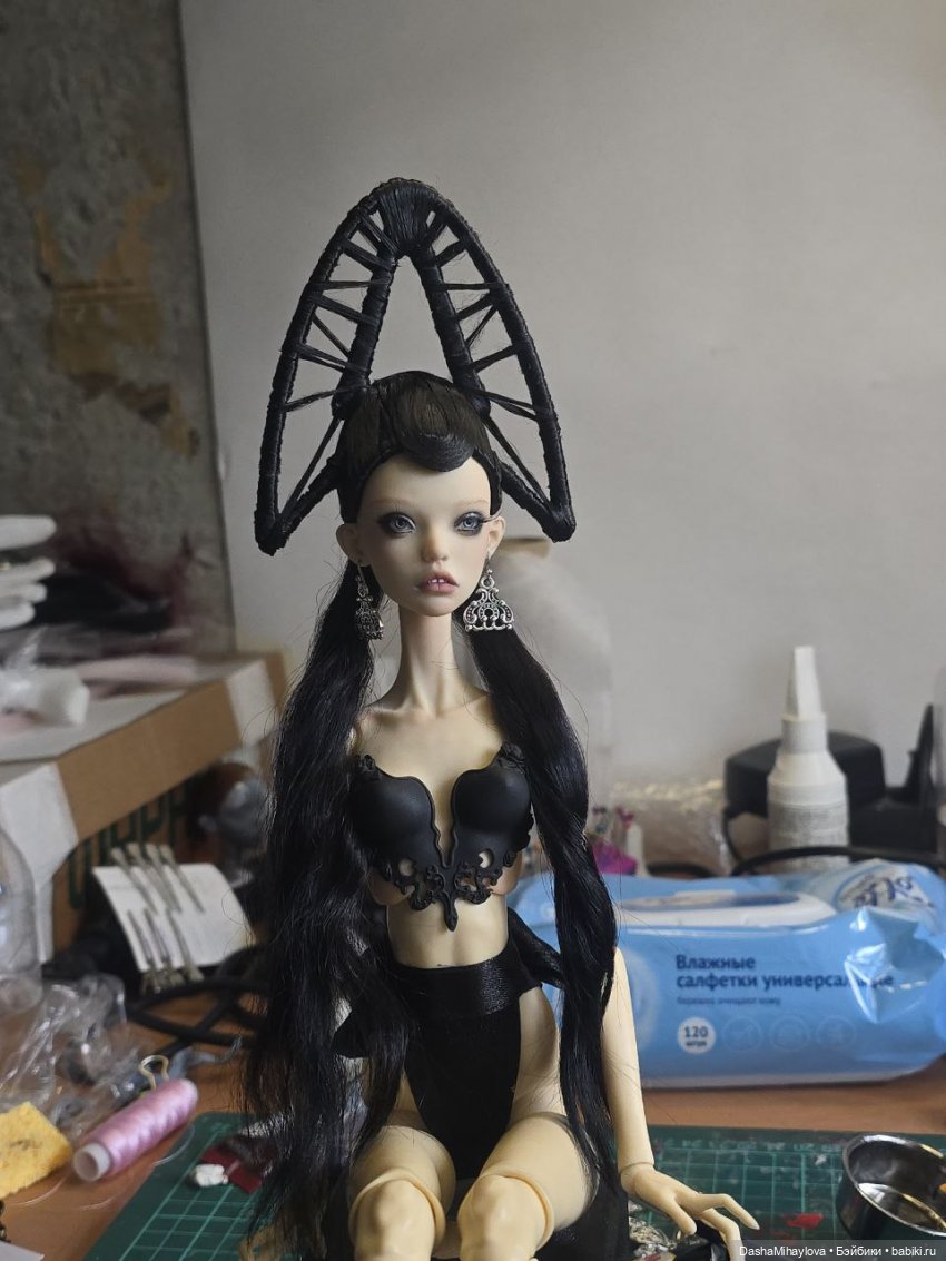 Парик кокошник для куклы Popovy sisters (фото 5)