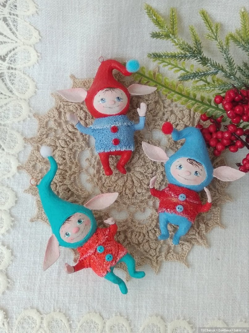 Ёлочные игрушки ручной работы из папье-маше (фото 2)