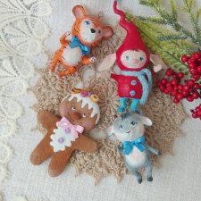 Ёлочные игрушки ручной работы из папье-маше