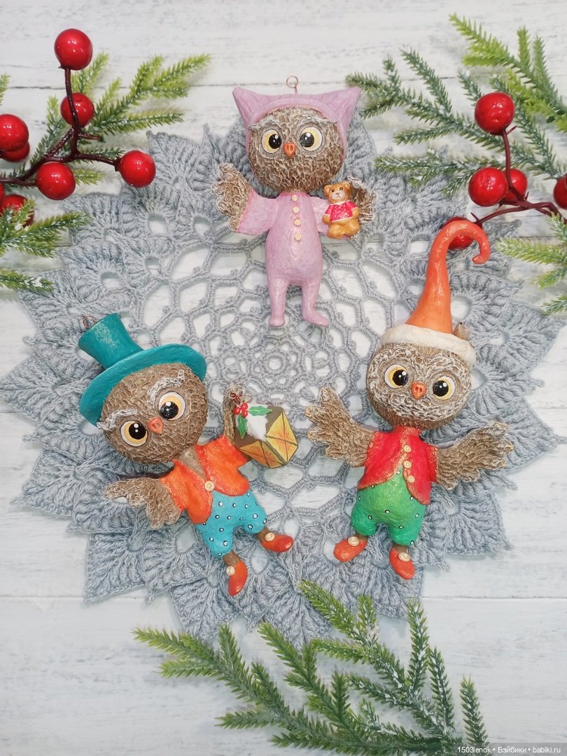 Совиные детки — Лепка авторских игрушек и папье (фото 9)