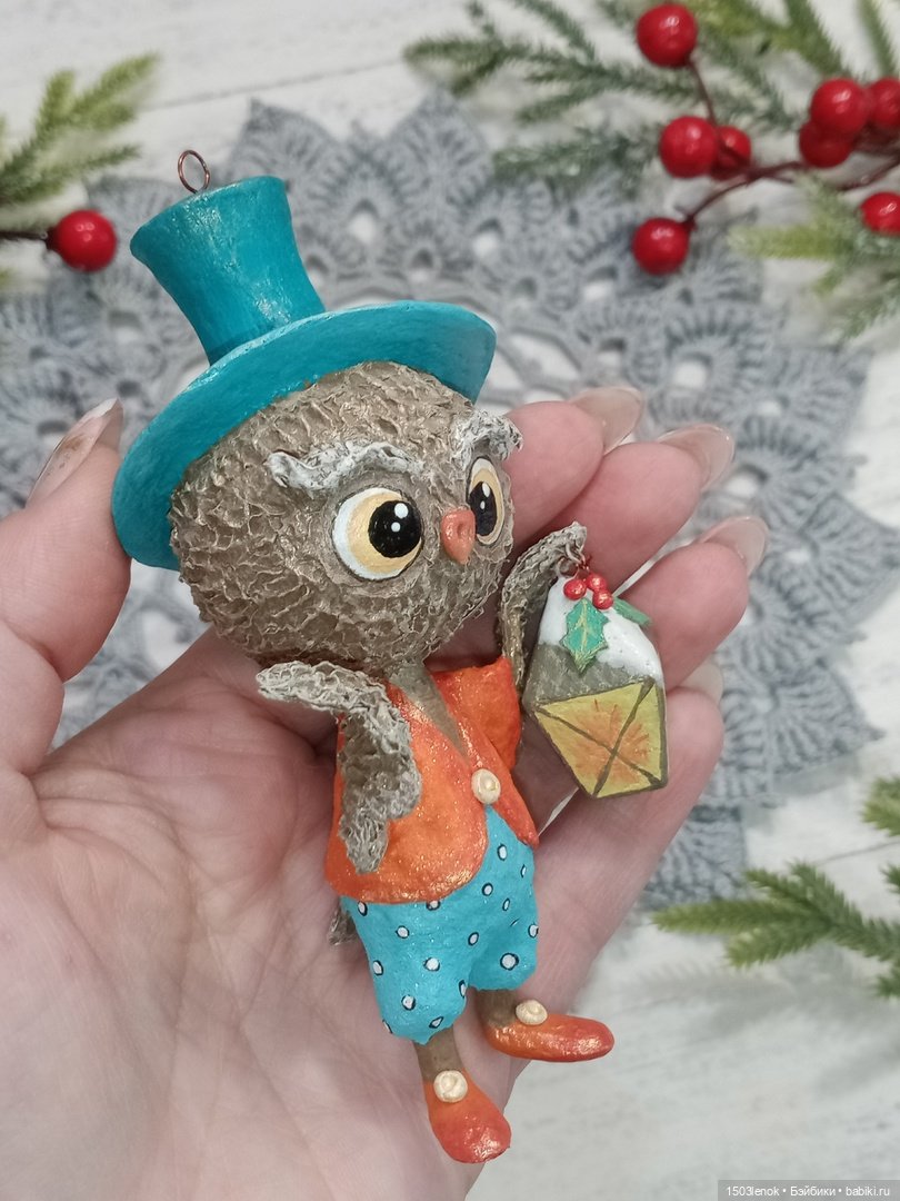 Совиные детки — Лепка авторских игрушек и папье (фото 7)