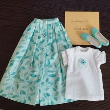 Футболка и юбка для девушек 35 см