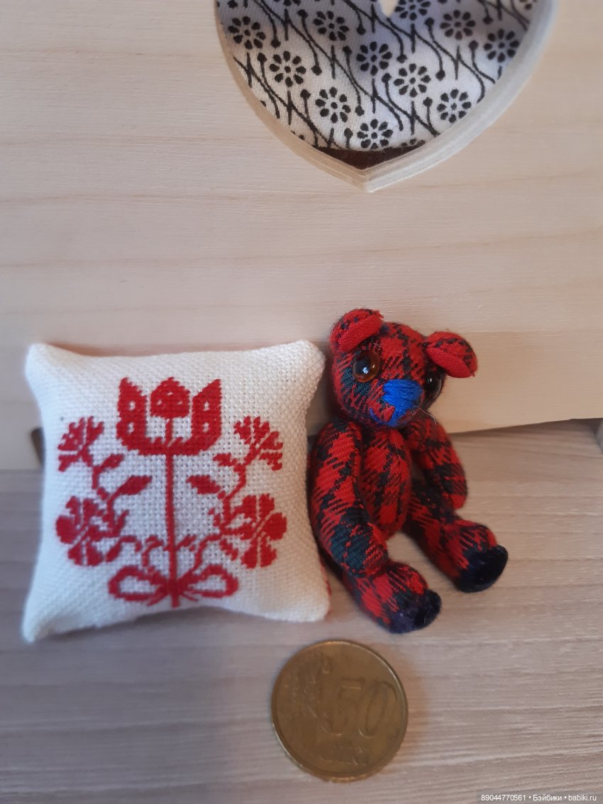 Мишка глазастик для куклы