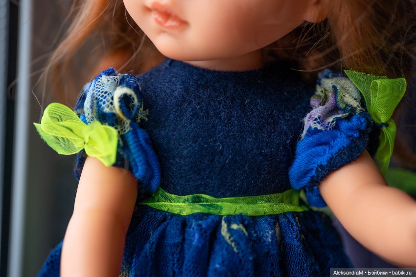 Синее платье для куклы Паола Рейна (фото 3)