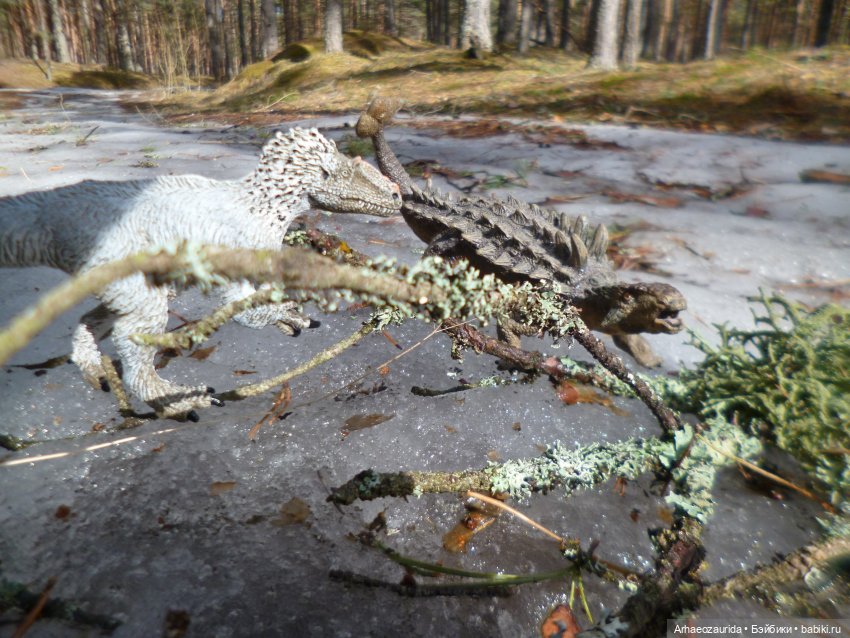 Анкилозавры в весеннем лесу