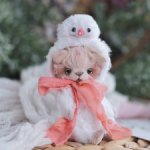 Снеговик.Тедди котенок 8см