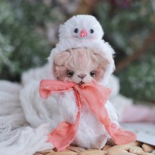 Снеговик.Тедди котенок 8см