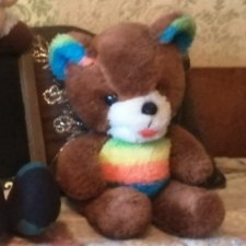 Помогите найти мягкую игрушку детства (Медведь с полосками)