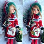 Костюм "Рождественский" для кукол Паола Рейна и других ростом 32-35 см