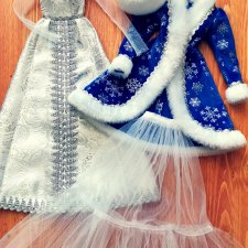 Костюм Снегурочки для бжд куклы 58-60 см