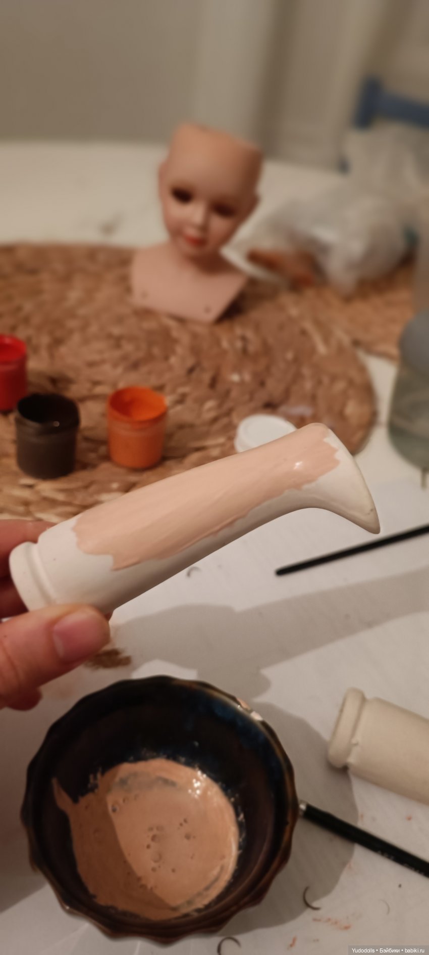 Преображение старой фарфоровой куклы (фото 5)