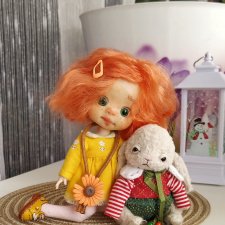 Рыжуля на теле Ob11 с мультяшным личиком