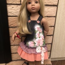 Джинсовый сарафан для кукол Готц 50 см