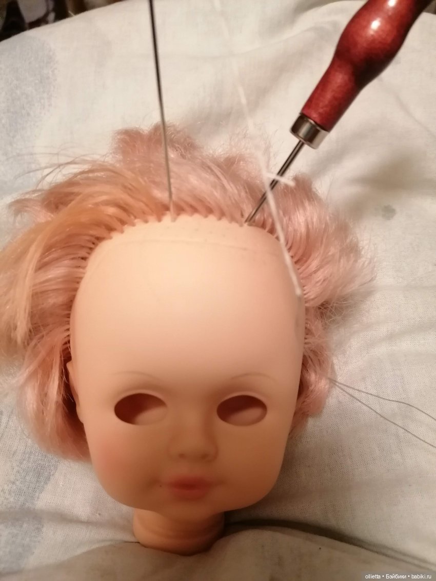 прошивка волос кукле