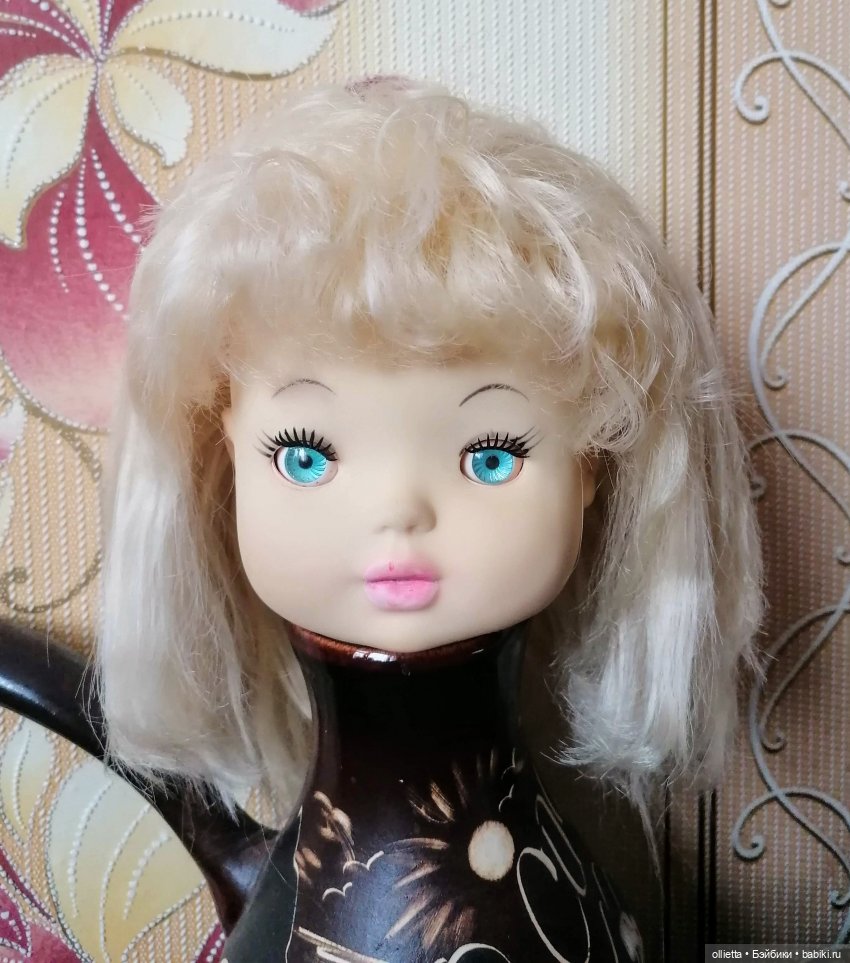 Голова куклы СССР с перепрошитыми китайскими волосами