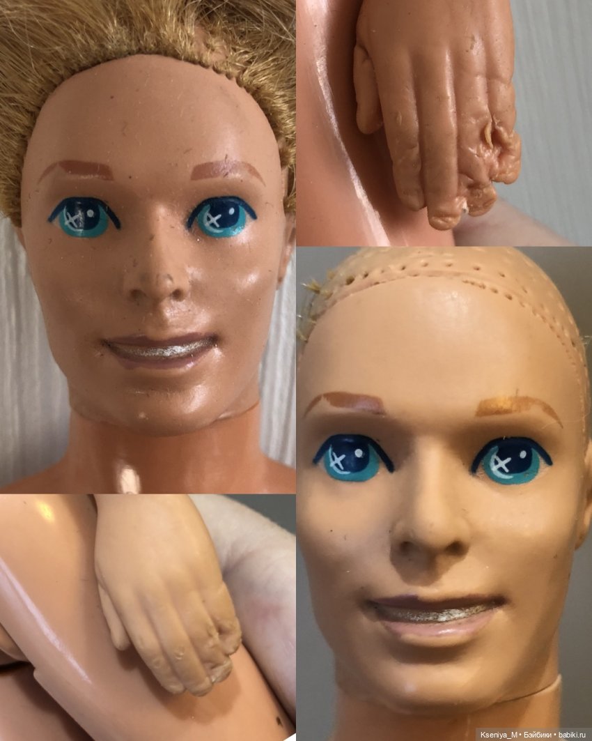 Часть 2. Восстанавливаем убитого Кена. Убираем оранжевость, моделируем заново руки, убираем макияж и дешевый блеск старого