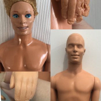 Часть 2. Восстанавливаем убитого Кена. Убираем оранжевость, моделируем заново руки, убираем макияж и дешевый блеск старого пластика