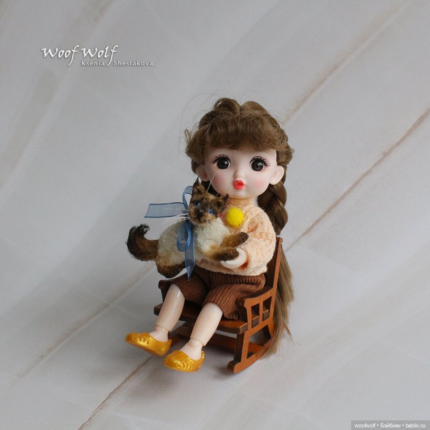 Миниатюрная реалистичная игрушка сиамская кошка и кукла баболи 16 см