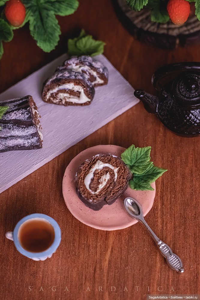 Аппетитный рулет — Кукольная миниатюра своими руками: еда (фото 5)