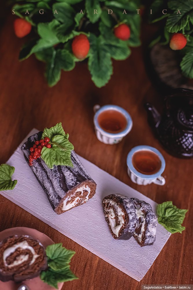 Аппетитный рулет — Кукольная миниатюра своими руками: еда