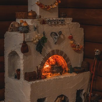 Русская печь в миниатюре для формата 1/6