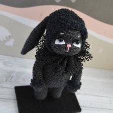 Черный кролик, Вязаная Кукла Зайка, Зайчик Амигуруми, Black Rabbit Doll