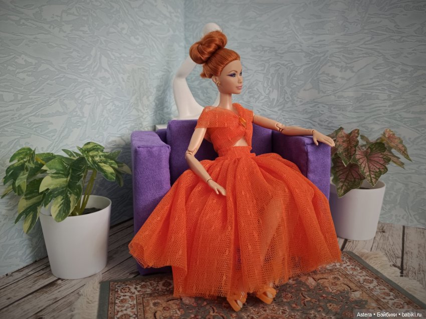 Фиолетовое кресло — Мебель для кукол и домиков: фото