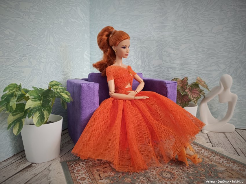 Фиолетовое кресло — Мебель для кукол и домиков: фото