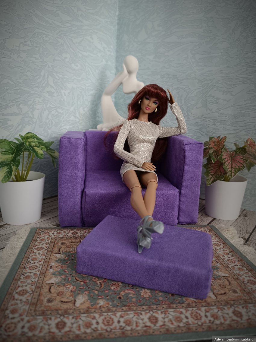 Фиолетовое кресло — Мебель для кукол и домиков: фото (фото 9)