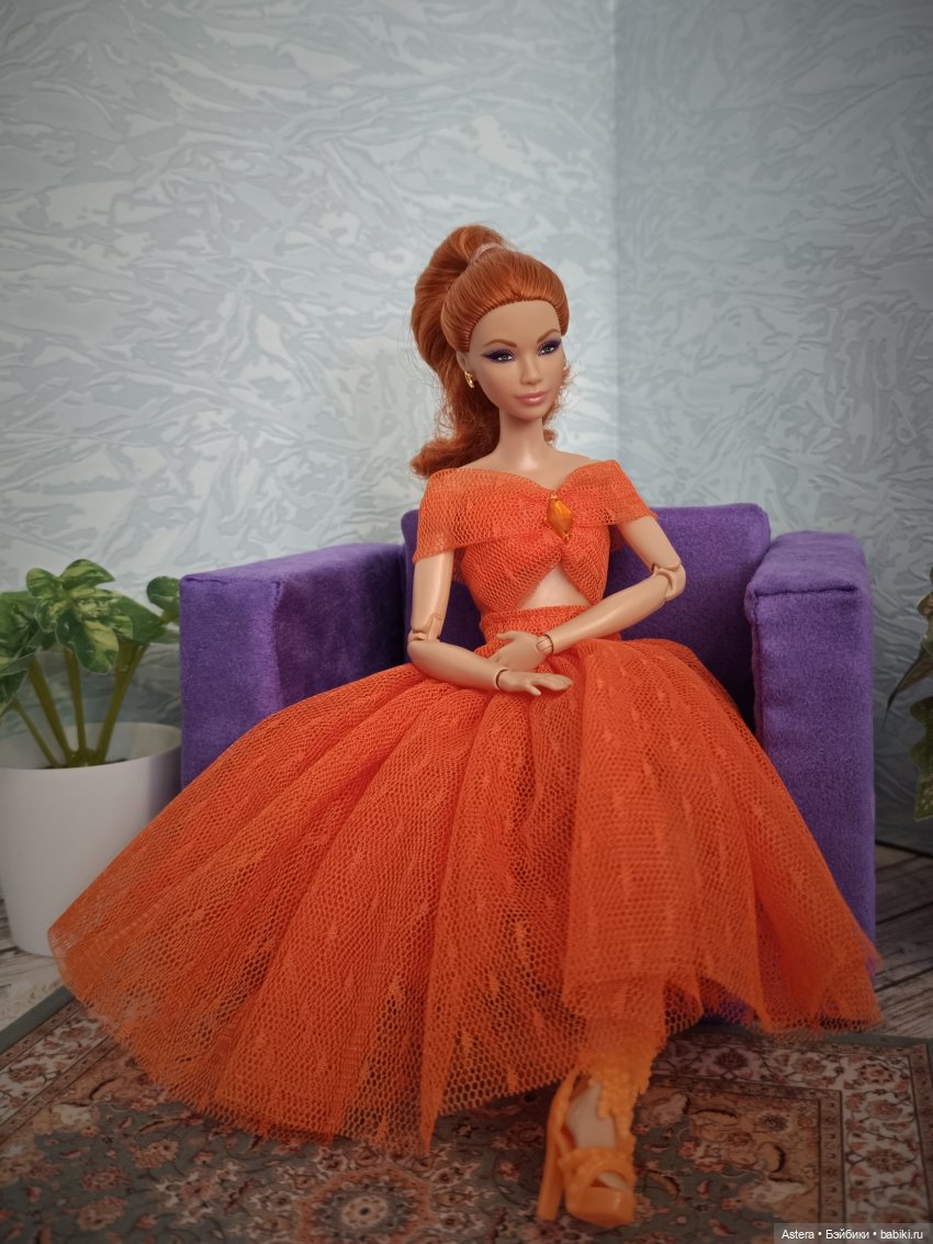 Фиолетовое кресло — Мебель для кукол и домиков: фото