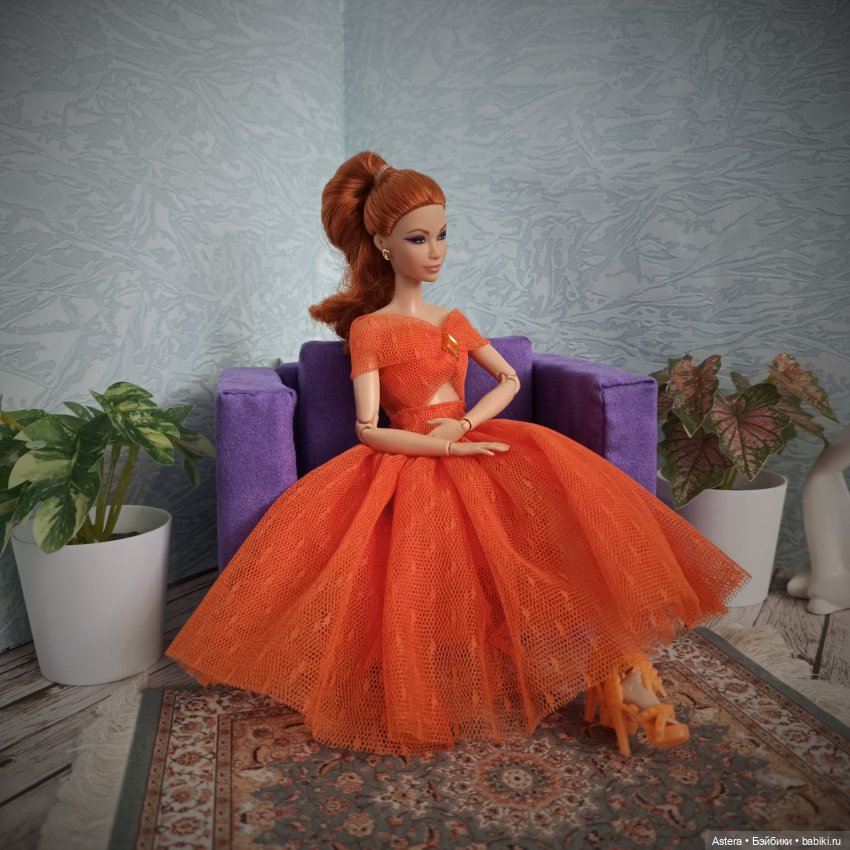 Фиолетовое кресло — Мебель для кукол и домиков: фото