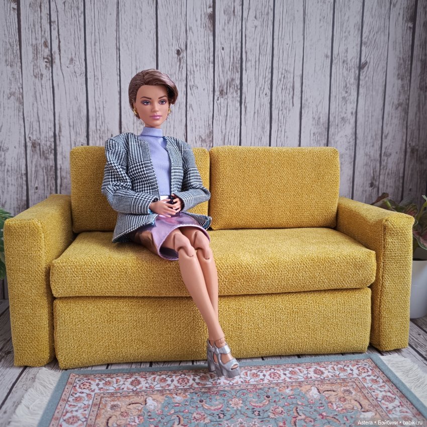 Желтый диван — Мебель для кукол и домиков: фото (фото 10)