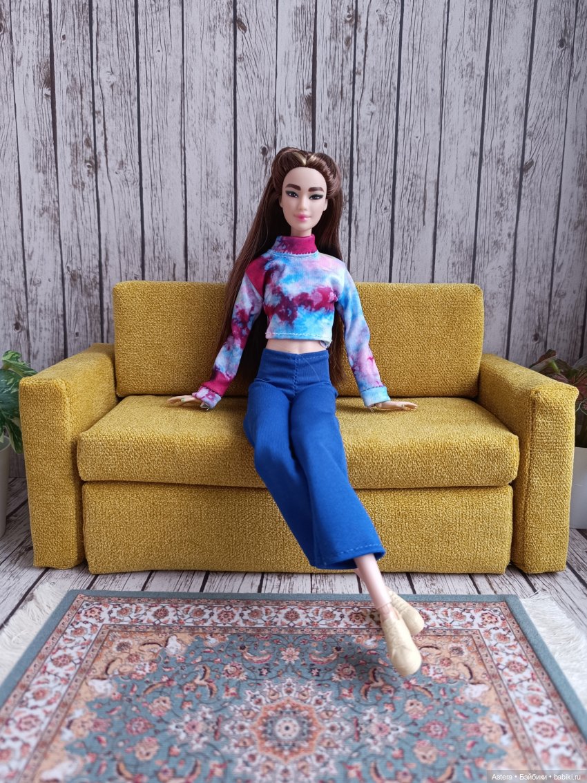 Желтый диван — Мебель для кукол и домиков: фото (фото 7)