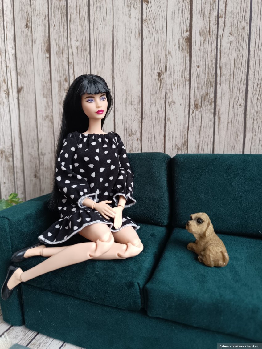 Зеленый диван — Мебель для кукол и домиков: фото