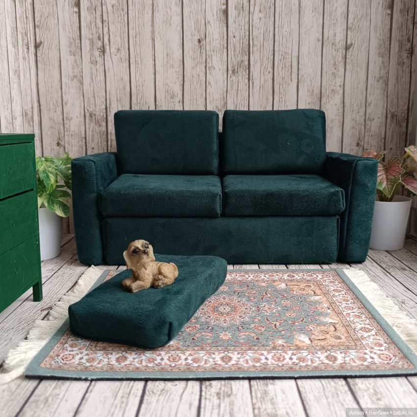 Зеленый диван — Мебель для кукол и домиков: фото (фото 10)