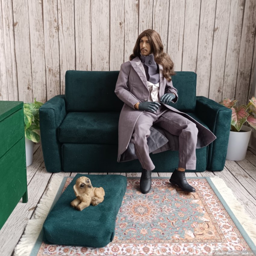 Зеленый диван — Мебель для кукол и домиков: фото