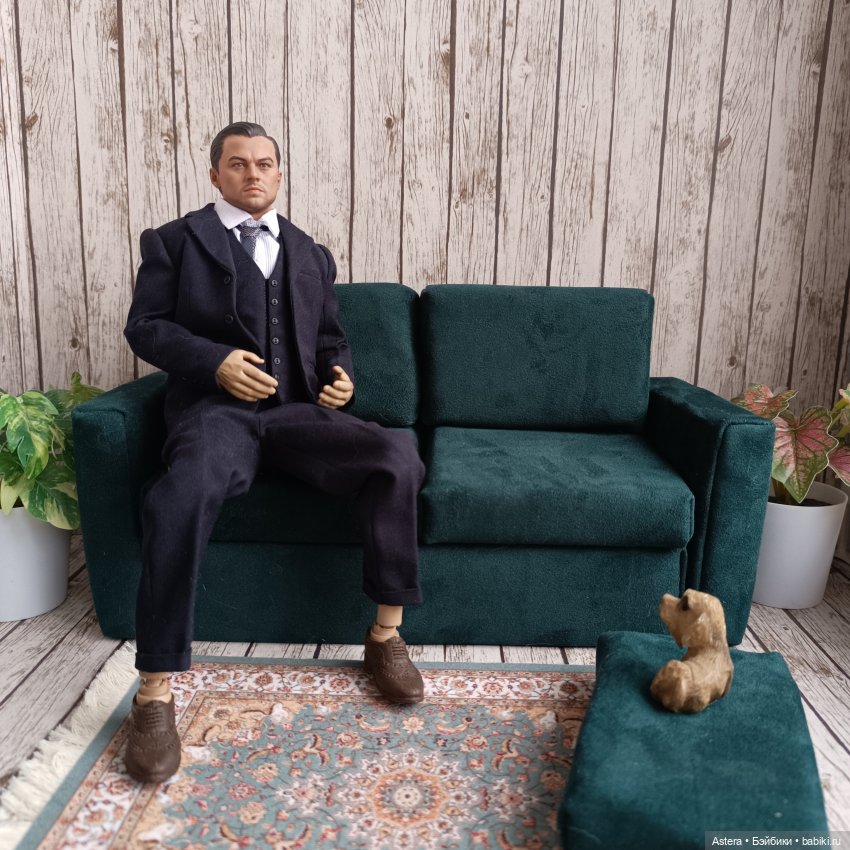 Зеленый диван — Мебель для кукол и домиков: фото