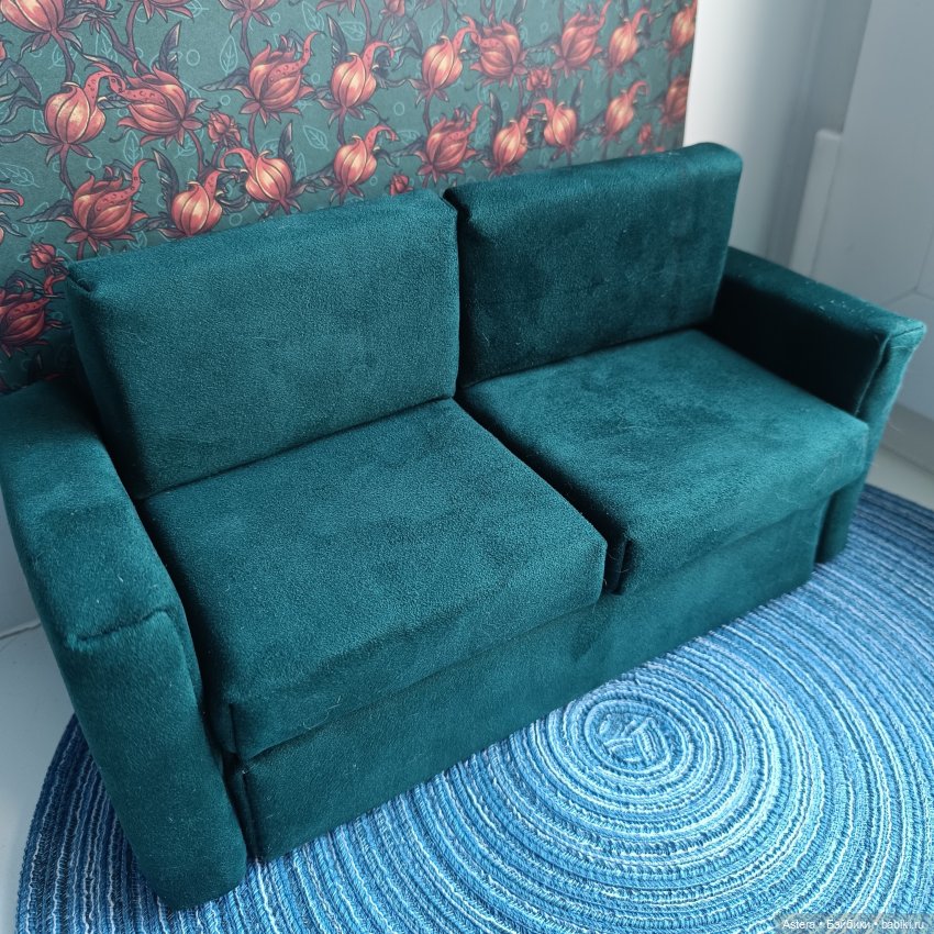 Зеленый диван — Мебель для кукол и домиков: фото (фото 3)
