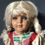 Старинная немецкая кукла паричковая