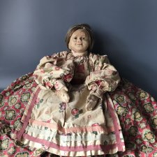 Старинная тряпичное соломенная кукла грелка