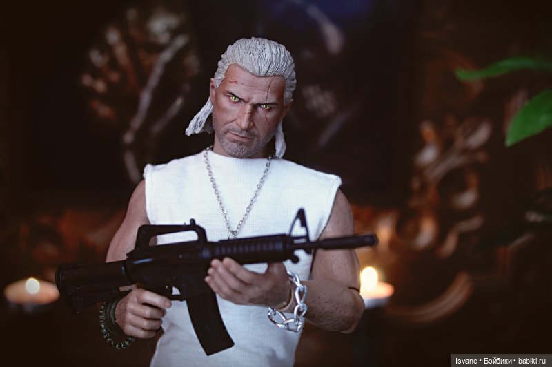 Моя коллекция. Кукольные мужчины: Эндрю "Бесяра" Пиктон. (Geralt of Rivia, the White Wolf Head Sculpt)