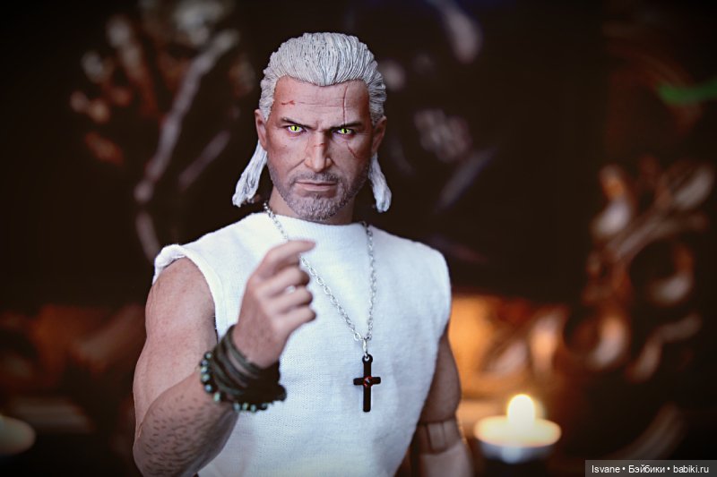 Моя коллекция. Кукольные мужчины: Эндрю "Бесяра" Пиктон. (Geralt of Rivia, the White Wolf Head Sculpt) (фото 10)