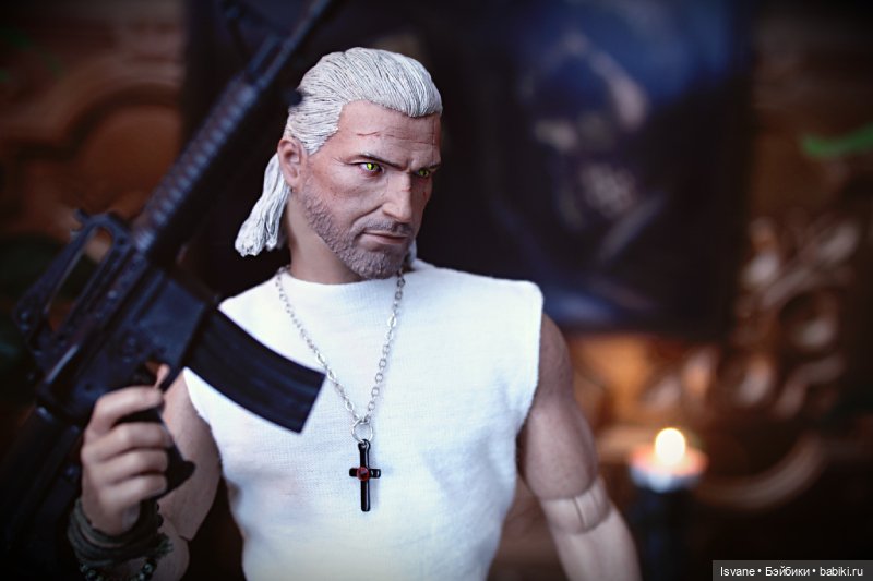 Моя коллекция. Кукольные мужчины: Эндрю "Бесяра" Пиктон. (Geralt of Rivia, the White Wolf Head Sculpt)