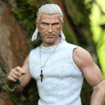 Моя коллекция. Кукольные мужчины: Эндрю "Бесяра" Пиктон. (Geralt of Rivia, the White Wolf Head Sculpt)
