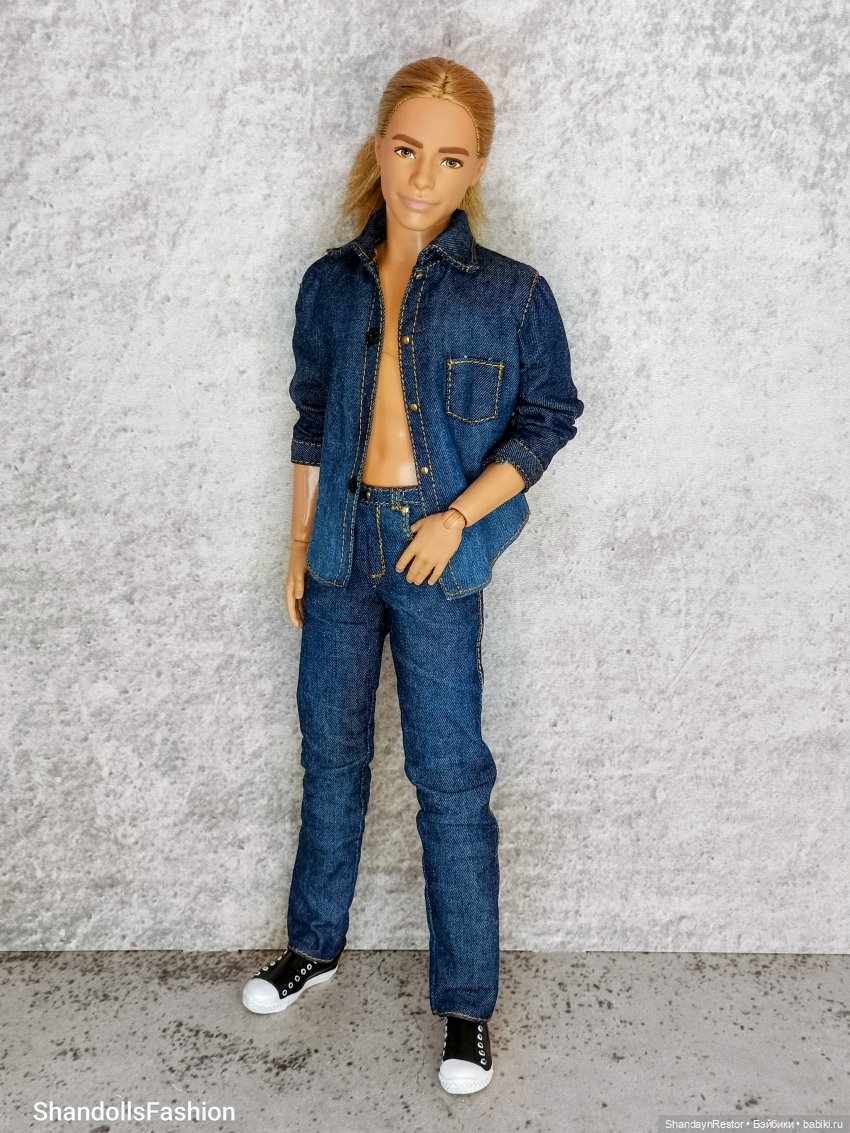 Джинсовый костюм на Кена