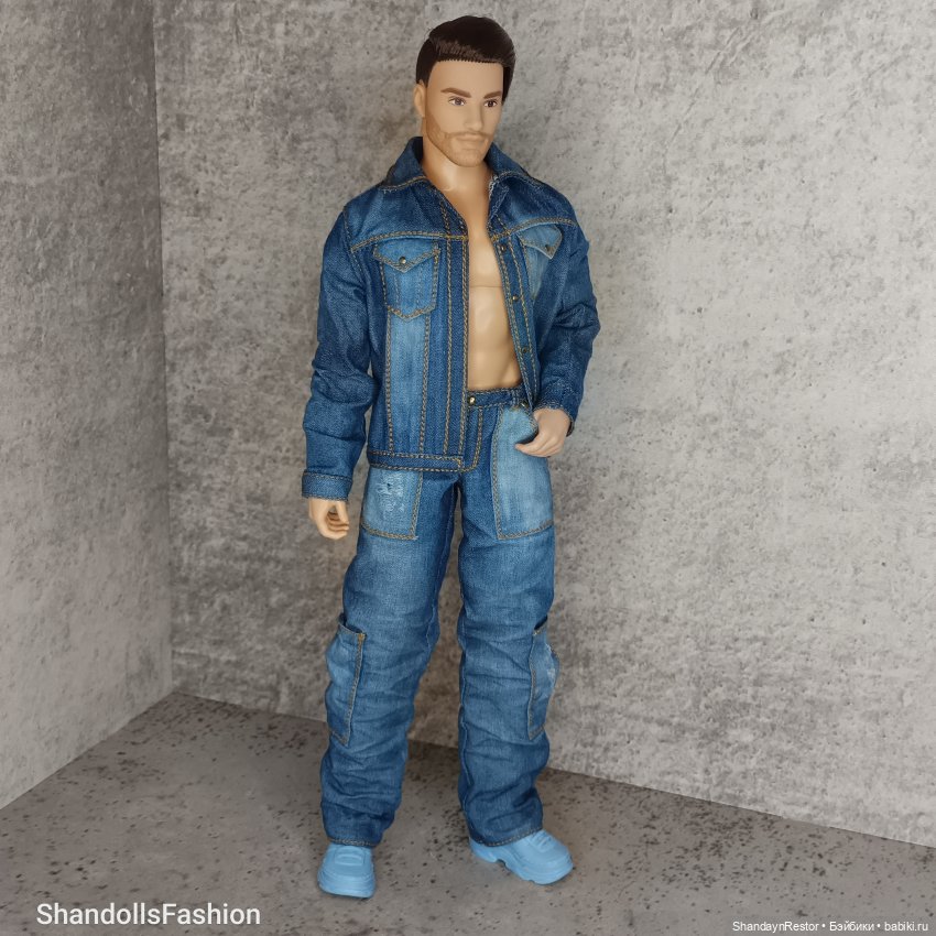 Джинсовый костюм на Кена качка