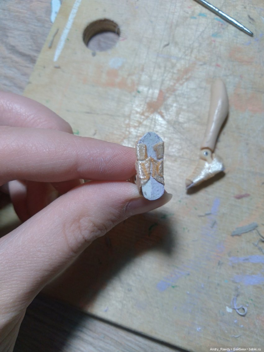 Как просто сделать босоножки кукле (фото 8)