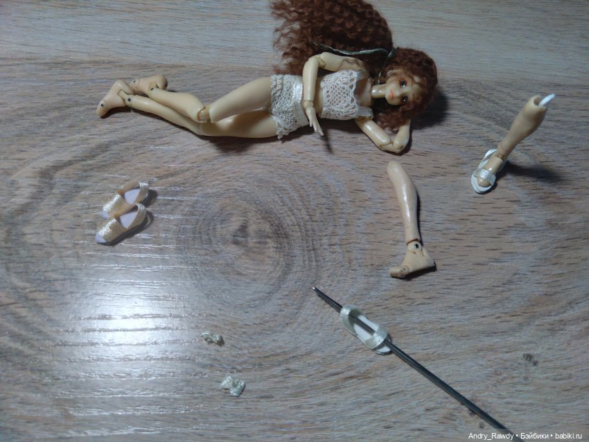 Как просто сделать босоножки кукле (фото 9)