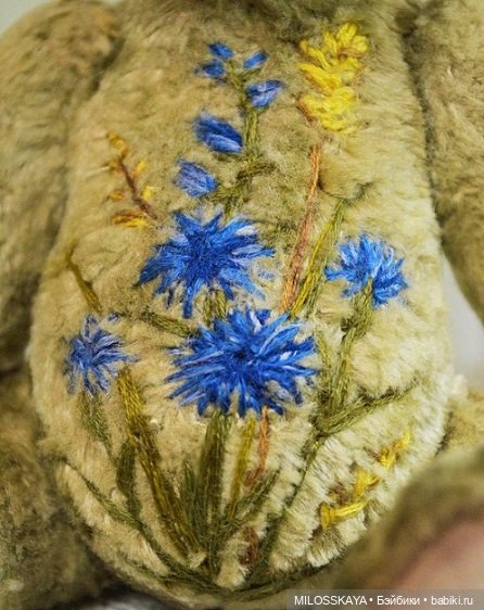 Мишки с вышивкой в свободной технике